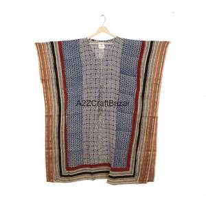 Caftán Indio Hecho a Mano con Estampado Floral, 100% Algodón Puro, Vestido Midi con Estampado Indio, Vestido Cómodo para Fiesta, Caftán de Algodón para Mujer - Product Image 2