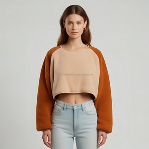 Wholesale 2025 stylish long sleeve crop tops for women made by top clothing manufacturers in custom designs for all sizes - Product Image 1
