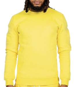 Custom Logo Solid Winter Crew Neck <b>Long</b> Sleeve Pullover <b>Sweatshirts</b> for Men-Polyester/Cotton Fleece Quick Dry & Breathable - Product Image 1