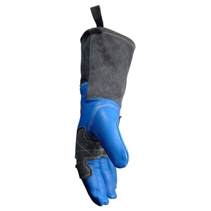 Gants de soudage TIG en cuir véritable Kidskin Petits gants de soudage en fil de Kevlar Manchette en or Pouce droit Naturel - Product Image 4