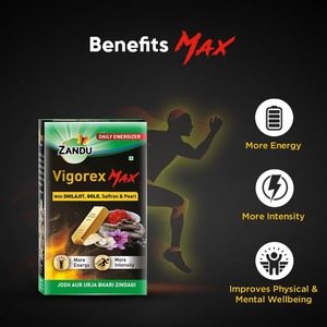 Zandu Vigorex MAX, 20 capsules, enrichi en Shilajit, or, safran, perle et Ashwagandha pour l'intensité et l'énergie - Product Image 3
