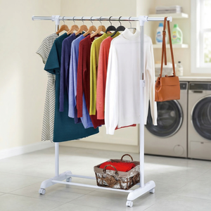 Folding Metal Rail Garment Rack for Home Living Room Furniture with Iron <b>Material</b> Model Appearance for Living Room <b>Sofa</b> - Product Image 4