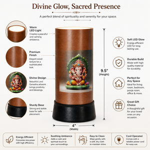 Lord Ganesha LED Table Lamp Wooden Finish Divine Glow <b>Night</b> <b>Light</b> Spiritual Home Decor Bedside Desk Lamp Meditation Gift Ambient - Product Image 5