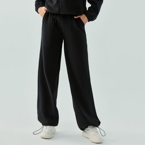 Pantalon de jogging décontracté pour homme en molleton beige respirant 100 % coton, taille élastique avec cordon de serrage, poches latérales, poids moyen, hiver - Product Image 5