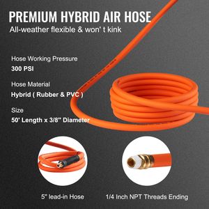 Avvolgitubo Ibrido Retrattile 3/8 X 50 FT per Aria Compressa, Max 300 PSI, Montaggio a Soffitto/Parete per Compressore d'Aria, 5 Ingressi - Product Image 2