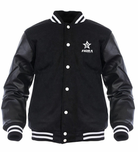 Blouson universitaire pour homme en laine avec manches en cuir PU, style Letterman, col universitaire, boutons-pression, bordure côtelée, personnalisable, vente en gros, OEM - Product Image 4