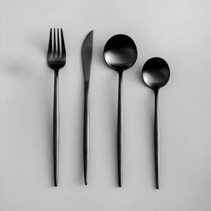 Ensemble de couverts de style moderne, 3 pièces, compatibles lave-vaisselle, écologiques, en acier inoxydable, manches beiges, pour fêtes et événements - Product Image 3