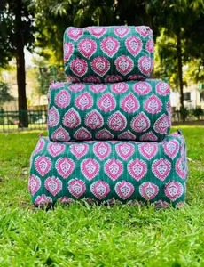 Bohemian Style Cosmetic Bag Geometric Pattern Green Pink Textile Portable Toiletry Bag <b>Makeup</b> Organizer Zipper Closure - Product Image 5