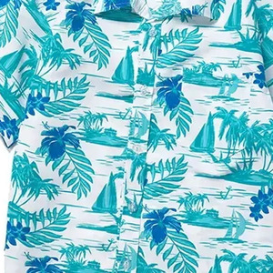 Chemise boutonnée pour homme à imprimé floral, en coton respirant, motif Garden Bloom, vêtement décontracté d'été, production OEM ODM - Product Image 5