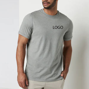 T-shirt pour homme à manches courtes, couleur unie, coupe décontractée, collection été, coupe ample, personnalisation du logo, 2026 - Product Image 1