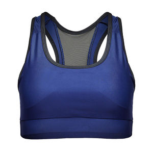สปอร์ตบราสำหรับผู้หญิง สีกรมท่า แบบ Racerback ระบายอากาศได้ดี ด้านหลังเป็นตาข่าย คอกลม ทรง U เหมาะสำหรับออกกำลังกาย - Product Image 1