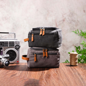 Leather Canvas Durable Zipper for <b>Bag</b> Mens Travel Dopp Kit Waterproof Organizer Cosmetic <b>Bag</b> <b>Large</b> Capacity LCTB-0004 - Product Image 6