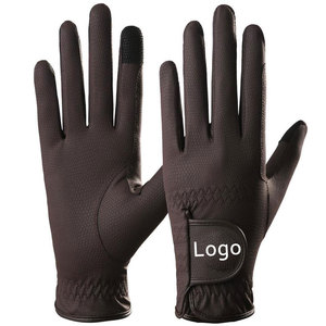 Custom PU Horse Riding Gloves Lightweight Breathable Anti Slip Equestrian Hand Gloves for Racing Training <b>Cycling</b> Outdoor Sports - Product Image 1