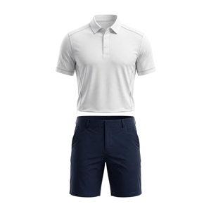 Shorts Bermuda Homme Couleur Unie Respirant 100% Polyester Taille Élastique Taille Mi-Haute Décontracté Poches Tissées Rayures Latérales Bleu Foncé - Product Image 1