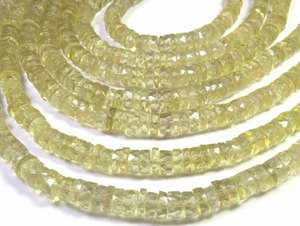 Piedras Preciosas de Cuarzo Natural de Primera Calidad, Forma Heishi de Disco Plano Facetado de 16 Pulgadas, Perlas de 6.5mm con Orificio Central, Gemas Champion para Joyería - Product Image 1