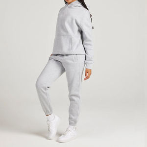 Conjunto Deportivo de Moda para Mujer, Sudadera con Capucha y Pantalones de Felpa 100% Algodón, Logotipo Personalizado, Dos Piezas, Transpirable, para Invierno, OEM - Product Image 1