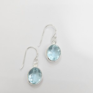 Blue Topaz Gemstone 925 <b>Silver</b> <b>Dangle</b> & Drop <b>Earrings</b> Anti Tarnish Light Weight Sterling <b>Silver</b> Jewelry for Women - Product Image 2