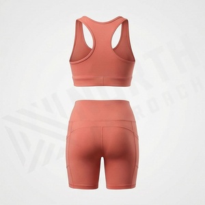 Conjunto Deportivo de Primera Calidad para Mujer, Ropa Deportiva Personalizada, Pantalones Cortos de Cintura Alta, Sujetador Deportivo, Ropa de Yoga, Ropa Deportiva Activa - Product Image 2