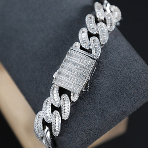 <b>Men</b> <b>925</b> <b>Silver</b> Moissanite Cuban Link <b>Bracelet</b> Iced Diamond Style Statement <b>Bracelet</b> Luxury Streetwear Fashion Jewellery Gift For - Product Image 4