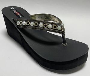 Nouvelles tongs compensées pour femmes, best-seller, haute qualité, semelles en caoutchouc, légères, écologiques, authentiques, été/printemps - Product Image 1