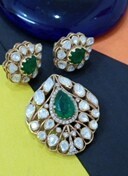 Conjunto de Joyería Amaira Jewels con Flores Chapadas en Oro y Piedras Polki, Aretes y Collar para Mujer, Estilo Clásico para Bodas - Product Image 4