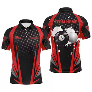 Camiseta de billar sublimable al por mayor, camisa de snooker personalizada, ropa deportiva para hombre, polos de billar 100% poliéster - Product Image 4