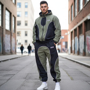 Custom Clothing Windbreaker <b>Jacket</b> and Nylon <b>Track</b> Pants Detachable Zip up Nylon Sweatsuit Set <b>Men</b> Windbreaker Tracksuit - Product Image 6