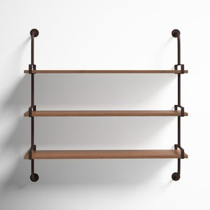 Estante de Pared Multifuncional de Madera y Metal de Nogal - Venta al por Mayor - Product Image 1