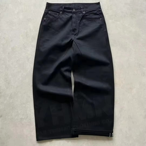 Designer Jeans <b>Pant</b> Wideleg Oversized Straight <b>Boot</b> Cut Wide Leg Raw Japanese Style Salvage Selvedge Baggy Denim Jean Men - Product Image 2