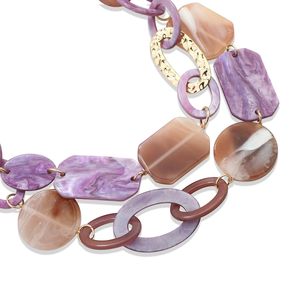 Collier en résine, collier à maillons épais, bijoux en résine violette, collier en résine marron, collier statement de luxe, perles en résine faites à la main - Product Image 5