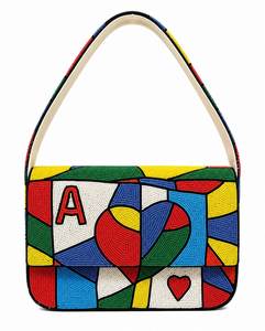 Sac à bandoulière géométrique perlé avec broderie, poignée unique, design tendance pour usage quotidien - Product Image 1