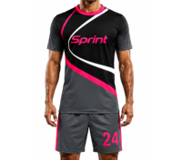 Vente en gros OEM 2025 – Nouveaux ensembles de maillots de football personnalisés pour adultes, respirants, à séchage rapide, en Spandex/Polyester, col ras du cou