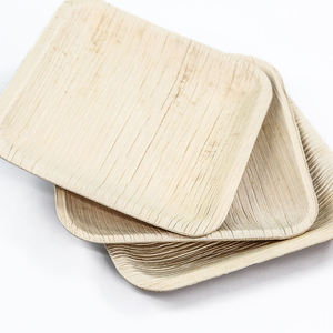 Ensemble de vaisselle jetable écologique de qualité supérieure, assiettes en feuilles de palmier biodégradables, modernes, naturelles, durables, compatibles congélateur et lave-vaisselle - Product Image 4