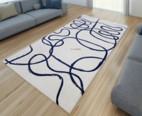 Tapis en laine et coton tuftés à la main au design 3D personnalisable avec tapis de prière abstrait à coupe haute et basse, support antidérapant