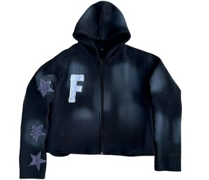 Sweat-shirt à capuche unisexe de haute qualité en coton personnalisé avec impression ou broderie de logo personnalisé, fermeture éclair - Product Image 1