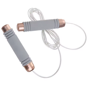 Corde à sauter rapide avec poignées grises en fil d'acier, longueur réglable de 2,5 m, pour l'exercice à domicile, équipement de fitness unisexe - Product Image 1