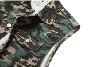 Chaleco Vaquero para Hombre, Sin Mangas, Desgastado, Protección UV, Secado Rápido, Corte Ajustado, Cuello Alto, Estilo Vintage, Casual, OEM ODM - Product Image 4