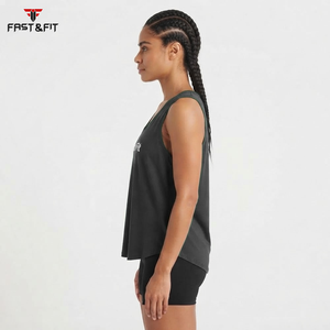100% Cotton Knitted Breathable Quick Dry Comfortable Workout Ladies Athletic Fitness Vest Gym Tank Top <b>Women's</b> <b>Singlet</b> - Product Image 3