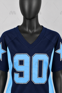 Conjunto de Camiseta de Fútbol Americano para Hombre, Sublimada, con Número Personalizado 24, Cuello en V, Manga Corta, Absorbe la Humedad, Ajuste Atlético - Product Image 5