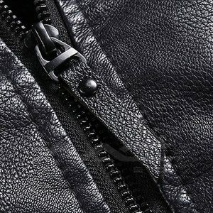 Veste en cuir de qualité supérieure conçue pour hommes, fermeture éclair sur le devant, manches longues, vêtement d'extérieur élégant, vêtements décontractés pour temps froid - Product Image 6