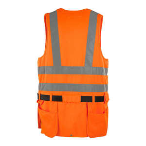 Gilet de travail multi-poches avec logo personnalisé, gilet de sécurité réfléchissant en polyester, uniforme pour le personnel des supermarchés, entrepôts, gilets pour les bénévoles - Product Image 6