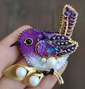 Beads Pearls and <b>Sequins</b> for Elegant Accessories Vintage Inspired Hand Embroidered Beaded Brooch with Luxurious Detailing for Wo - Product Image 2