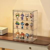 Boîte de rangement en plastique pour la maison avec étagères flexibles, anti-poussière, pour jouets de bureau, poupées, cosmétiques, organiseur