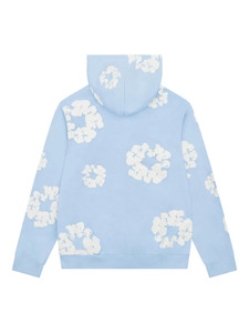 Sudadera con capucha extragrande con estampado floral en azul bebé  Nombres alternativos: * Sudadera con capucha Pastel Bloom * Sudadera con capucha con gráfico de flores en azul suave * - Product Image 2