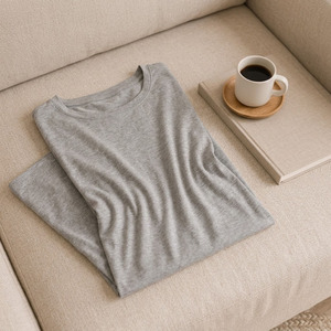 Ensemble de pyjama et de vêtements de détente pour femmes en polyester et coton, tricot jersey simple, confortable et respirant - Product Image 6