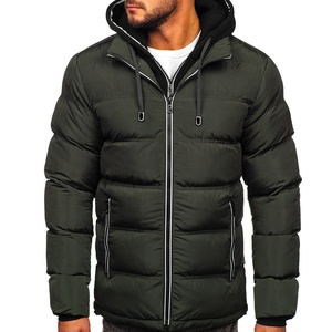 Custom Men's Lightweight Quilted Puffer Jacket with Custom Logo Stand Collar Water Resistant Winter <b>Zip</b> <b>Up</b> Outdoor Casual Jacket - Product Image 4