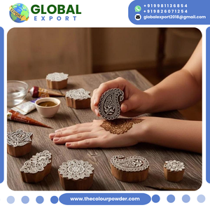 Wholesale Eco-Friendly Modern Henna Wooden Stamps Deep Engraved Durable Wood 14 Inch Sizes Bulk Pack <b>Block</b> Print Henna - Product Image 4