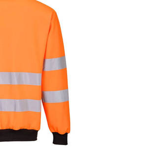 Sudadera de Seguridad Personalizada, Sudadera de Trabajo de Alta Visibilidad Naranja/Negra Reflectante de Manga Larga - Product Image 4