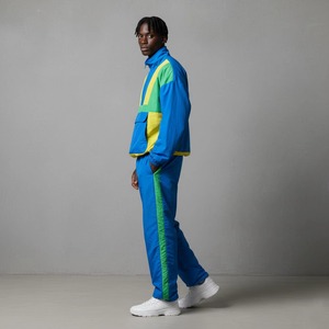 Chándal Deportivo para Hombre en Azul con Bloques de Color, Estilo Deportivo de Longitud Completa con Bolsillos Laterales, Cierre de Cremallera, Ligero, de Poliéster, para Primavera - Product Image 3