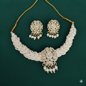 Parure de bijoux tendance 2026 avec collier ras-du-cou multicouche de perles et pendentif ethnique Kundan, haute qualité, vente en gros, pour mariages et fêtes - Product Image 3